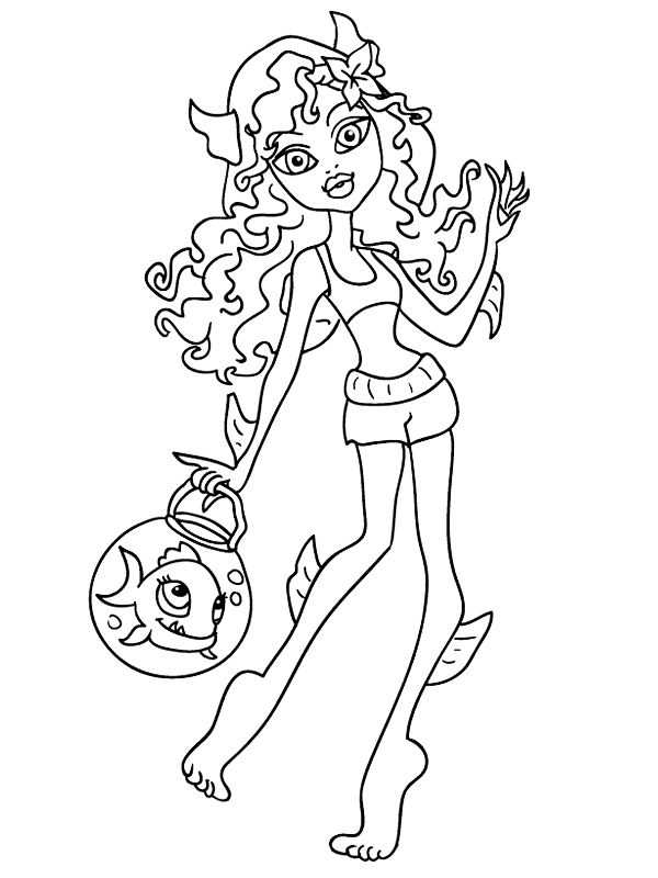 Coloring page Monster High Lagoona Blue
